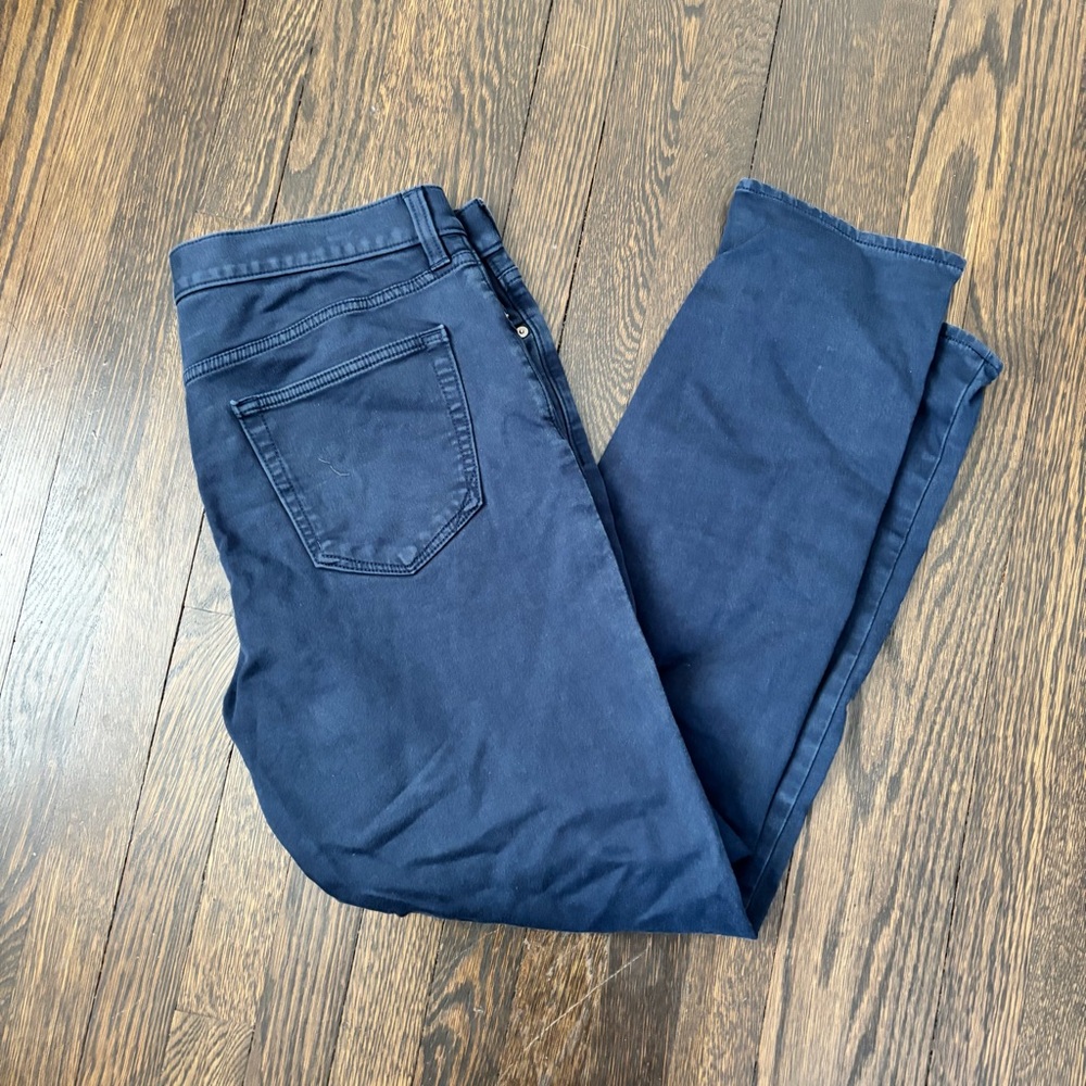 Banana Republic Men's Slim Traveler Pants Athletic Tapered Fit - 35x32 Blue